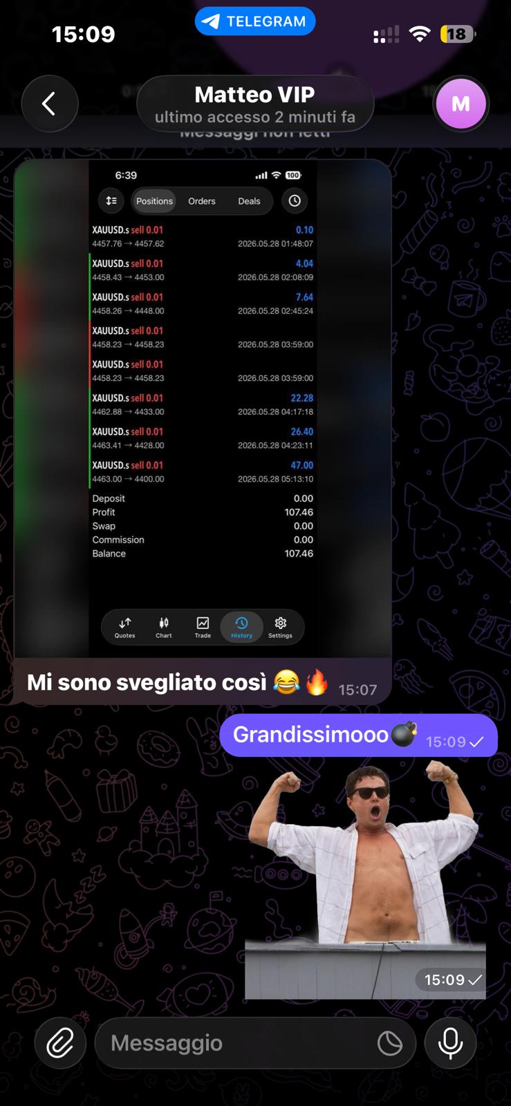 Screenshot conversazione community VIP 1