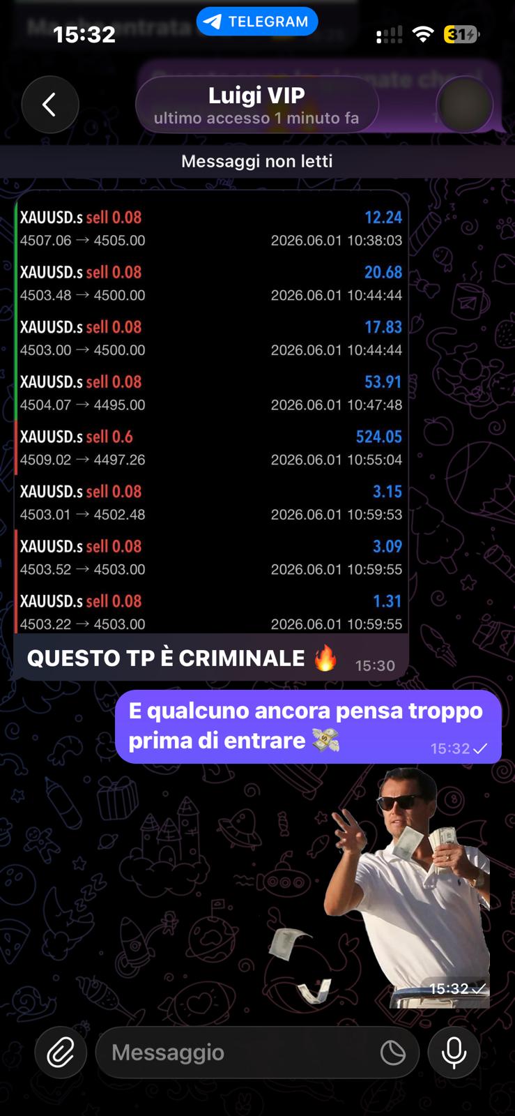 Screenshot conversazione community VIP 7