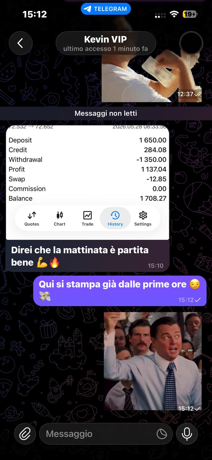 Screenshot conversazione community VIP 2